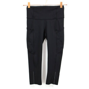 Lululemon Leggings Womens 4 Black Fast and Free High-Rise Crop 19" LW6AKHS